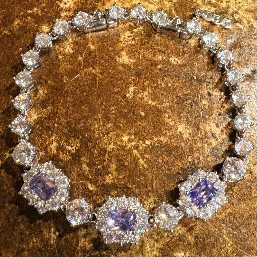 Camrose & Kross JBK Tennis Bracelet Simulated Diamond & Tanzanite 7-8 Inches